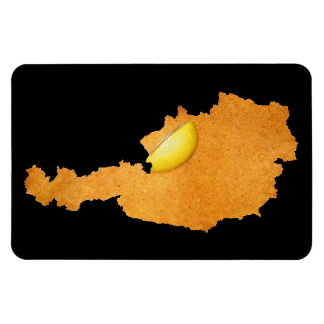 Viennese Schnitzel - Karta i Österrike Magnet (Horisontell)
