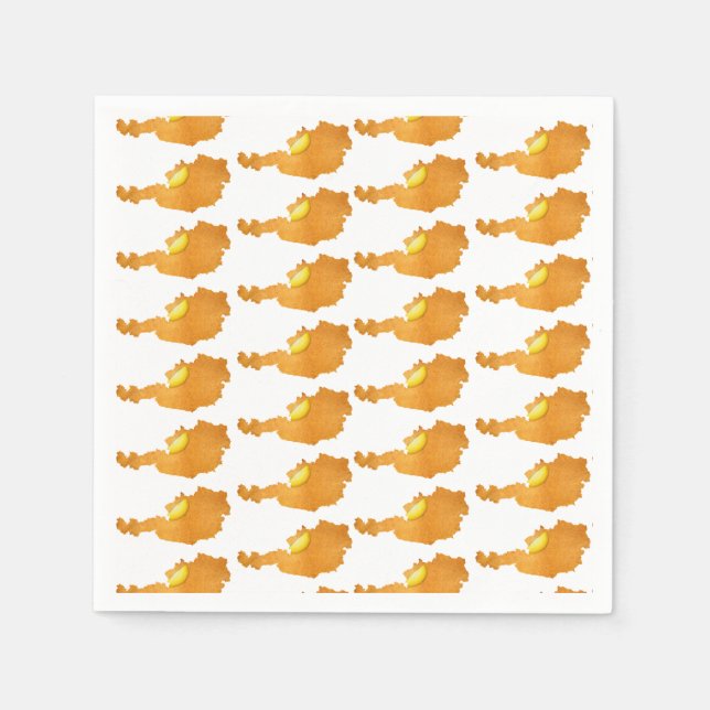 Viennese Schnitzel - Karta i Österrike Pappersservett (Framsidan)