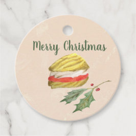 Viennese Whirls Biscuit and Holly Christmas Gift Gåvor Etiketter