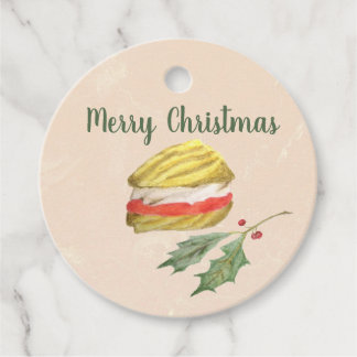 Viennese Whirls Biscuit and Holly Christmas Gift Gåvor Etiketter