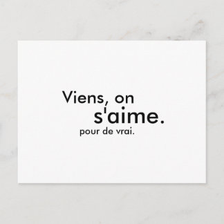 Viens, på'aime. pour de vrai. vykort