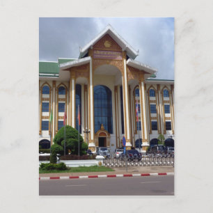vientiane byggnads vykort