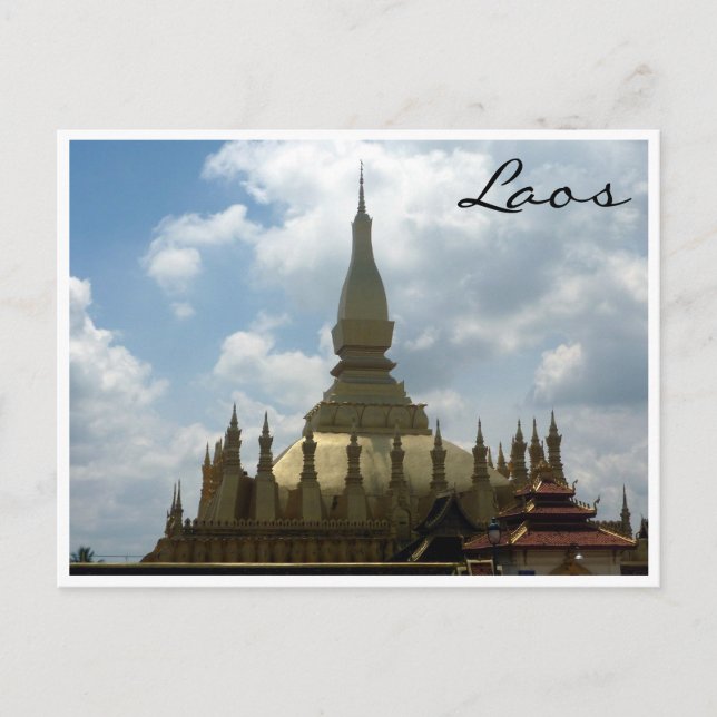 vientiane golden stupa vykort (Framsida)