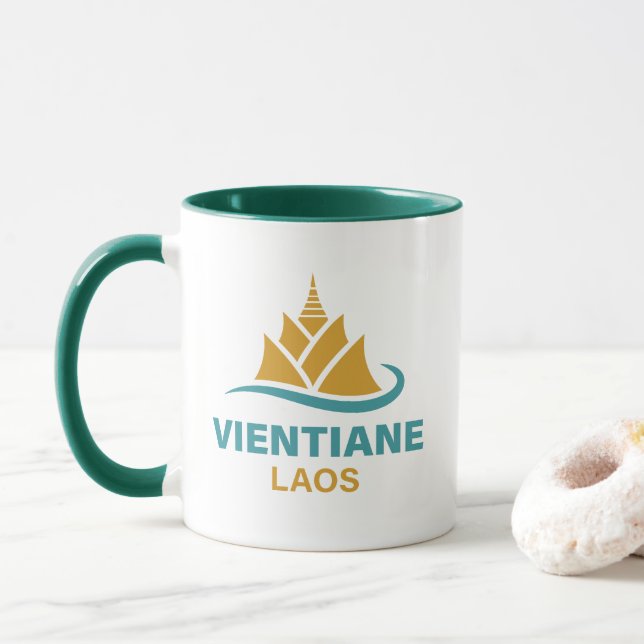 Vientiane Laos Southeast Asia Mugg (Med munk)