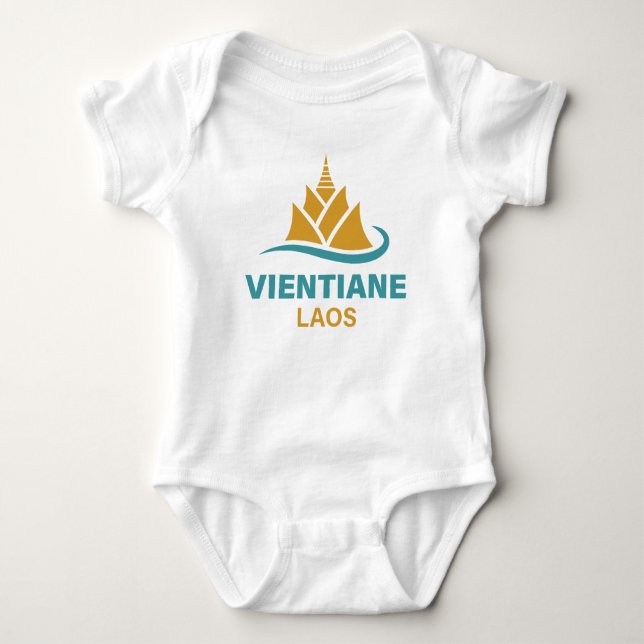 Vientiane Laos Sydostasien T Shirt (Framsida)