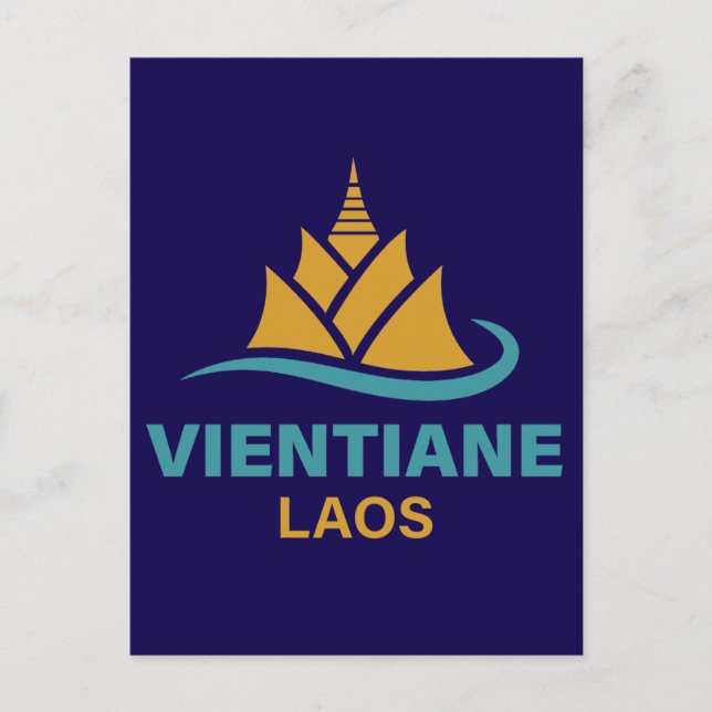 Vientiane Laos Sydostasien Vykort (Framsida)
