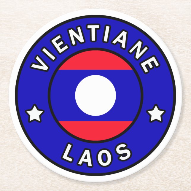 Vientiane Laos Underlägg Papper Rund (Framsidan)