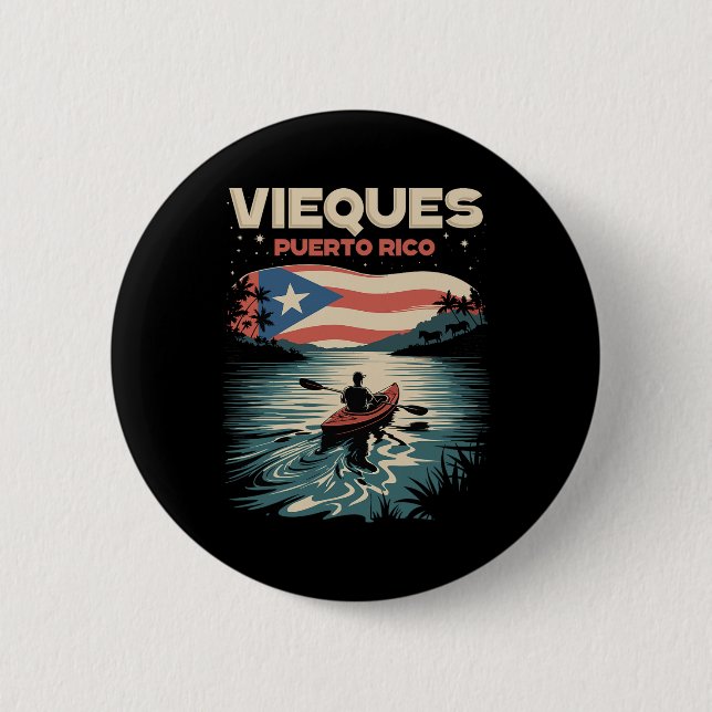 Vieques Puerto Rico Ö-souvenir Puertoricansk F Knapp (Framsida)