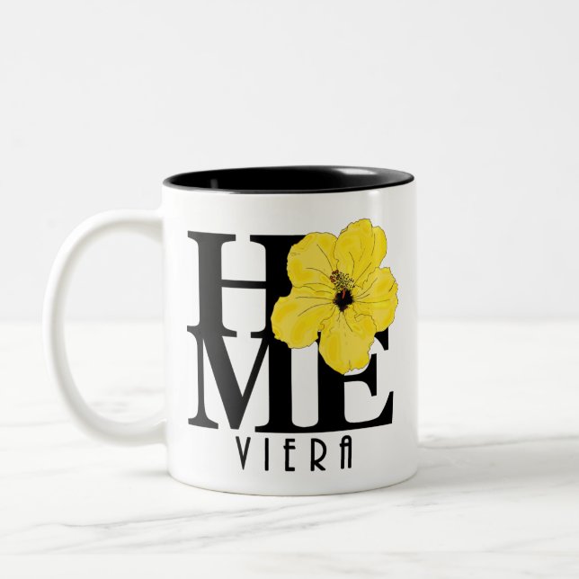 Viera HOME Gult Hibiscus 11oz Två-Tonad Mugg (Vänster)