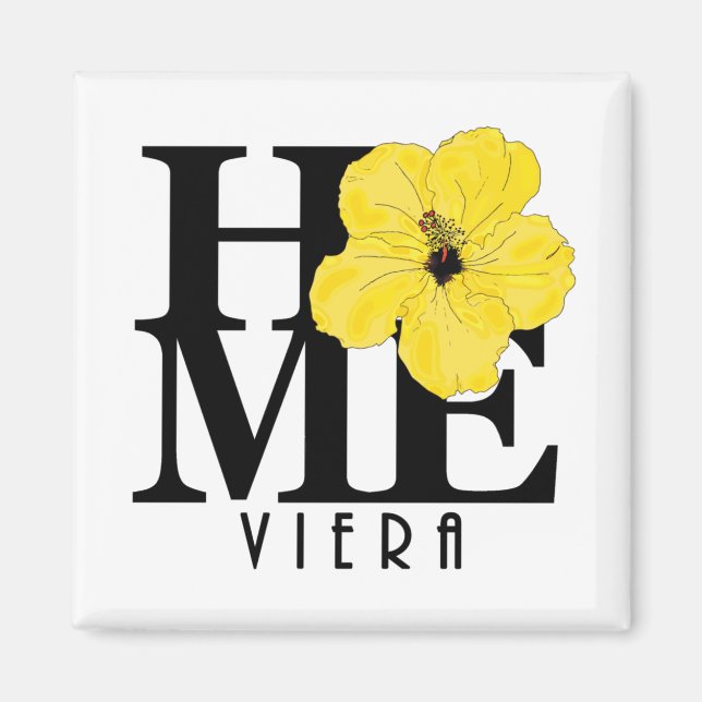 Viera HOME Gult Hibiscus Magnet (Framsidan)
