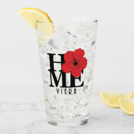 Viera HOME Red Hibiscus Glaskopp