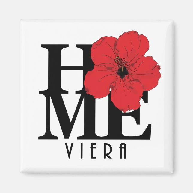 Viera HOME Red Hibiscus Magnet (Framsidan)