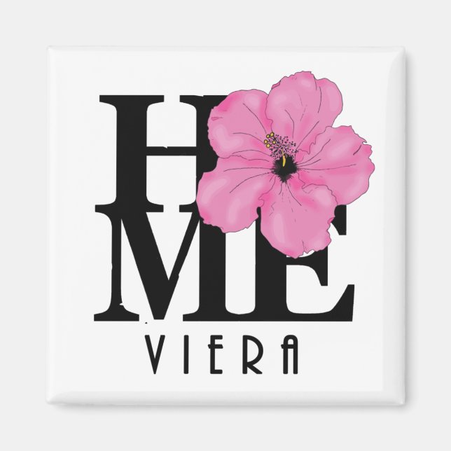 Viera HOME Rosa Hibiskusmagnet Magnet (Framsidan)