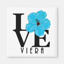 Viera KÄRLEK Blue Hibiscus Magnet