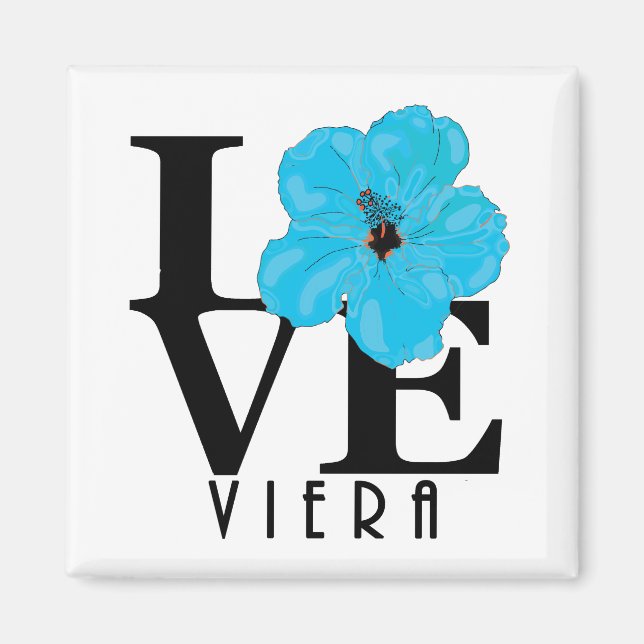 Viera KÄRLEK Blue Hibiscus Magnet (Framsidan)
