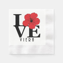 Viera KÄRLEK Röd Hibiskus Pappersservett
