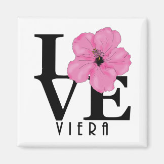 Viera KÄRLEK Rosa Hibiscus Magnet