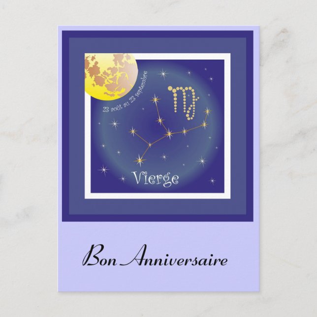 Vierge 23 août au 23 septembre Postkarte Vykort (Framsida)