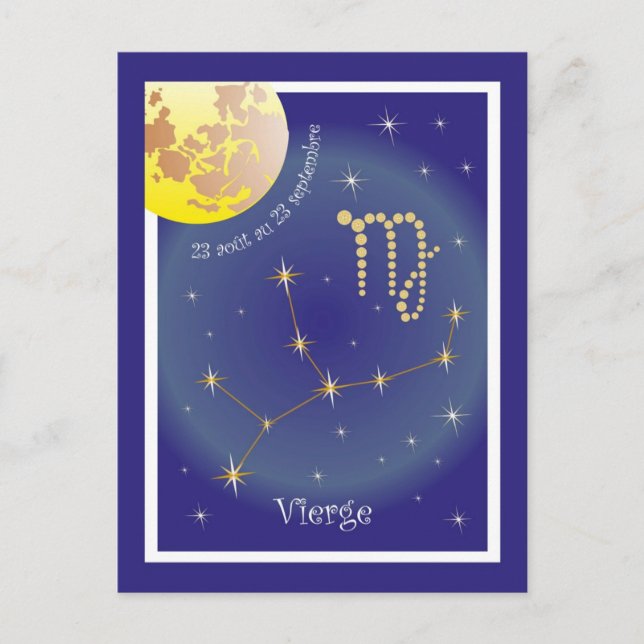 Vierge 23 août au 23 septembre Postkarte Vykort (Framsida)