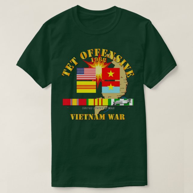 Vietnam 1968 Tet Offensiv T Shirt (Design framsida)
