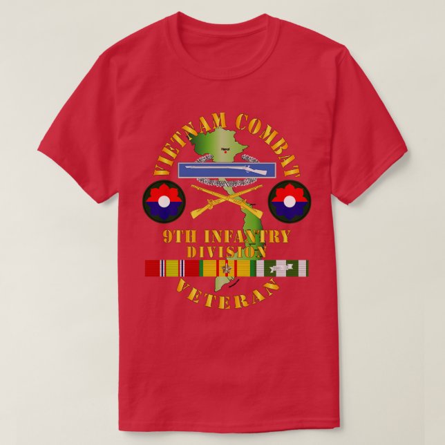 Vietnam Combat Infantry Veteran w 9th Inf Div SSI T Shirt (Design framsida)