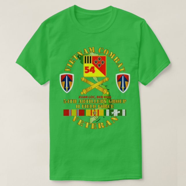 Vietnam Combat Vet 54th Artillery Group II Fält T Shirt (Design framsida)