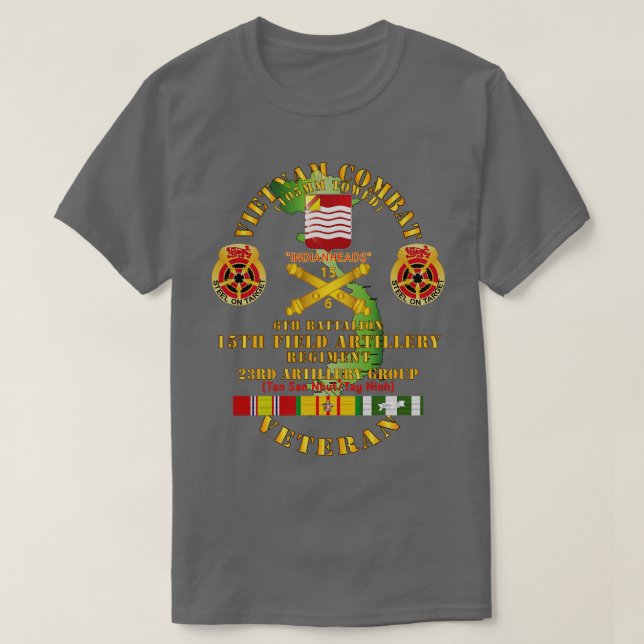 Vietnam Combat Vet 6e Bn 15:e artilleriet 23:e Art T Shirt (Design framsida)