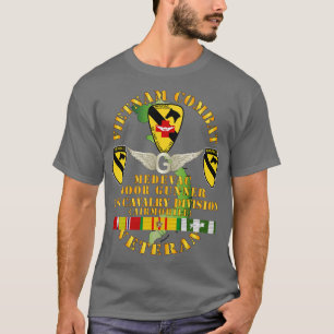 Vietnam Combat Veteran Medevac Door Gunner w 1st C T Shirt