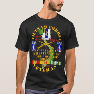 Vietnam Combat Veteran w 1st Bn 50th Inf 173rd Bde T Shirt