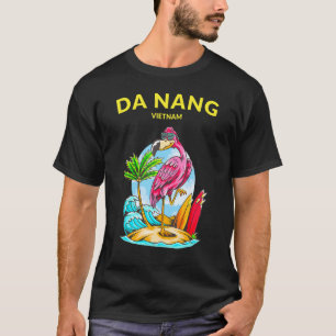 Vietnam Da Nang Beach Flamingo Ocean Wave Surfboar T Shirt