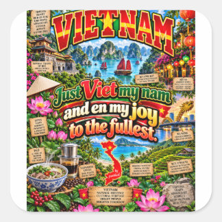 Vietnam dekal fyrkantigt klistermärke
