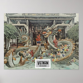 Vietnam Dragon Temple, Anpassade Date Poster