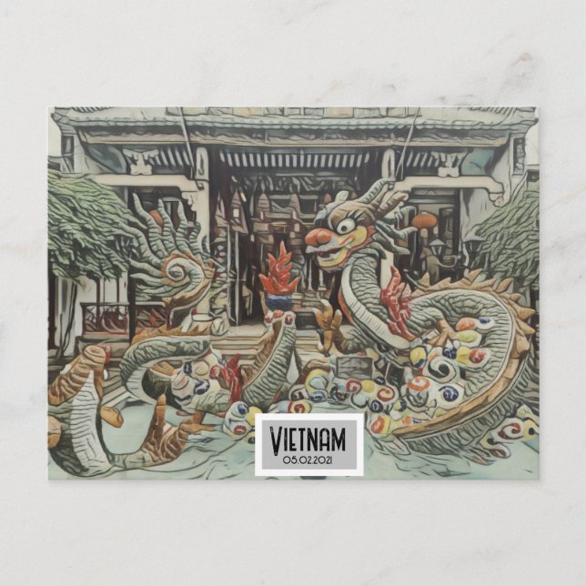 Vietnam Dragon Temple, Anpassade Date Vykort (Framsida)