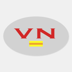 VIETNAM*-Euro-Stil bildekal Ovalt Klistermärke