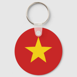 Vietnam Fisheye Flagga Keychain Nyckelring