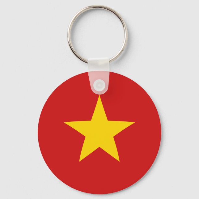 Vietnam Fisheye Flagga Keychain Nyckelring (Framsida)