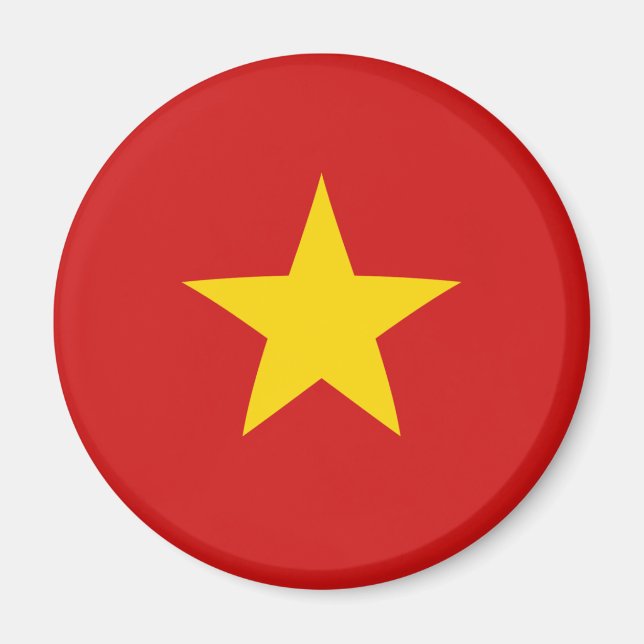 Vietnam Fisheye Flagga Magnet (Framsidan)