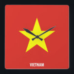 Vietnam Flag Dazzling Patriotic Fyrkantig Klocka<br><div class="desc">Iran Flag Dazzling Patriotic Square Wall Clock in the colors and the elements of the Iran national flag covering the front of the clock. National flag colors are complemented with the text "Iran" on the bottom. Text is fully customizable using "Customize it!" feature. Feel free to change it, remove it...</div>