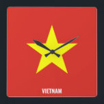Vietnam Flag Dazzling Patriotic Fyrkantig Klocka<br><div class="desc">Iran Flag Dazzling Patriotic Square Wall Clock in the colors and the elements of the Iran national flag covering the front of the clock. National flag colors are complemented with the text "Iran" on the bottom. Text is fully customizable using "Customize it!" feature. Feel free to change it, remove it...</div>