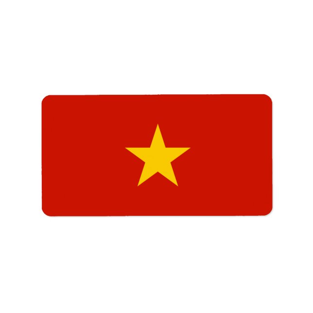 Vietnam flagga adressetikett (Framsidan)