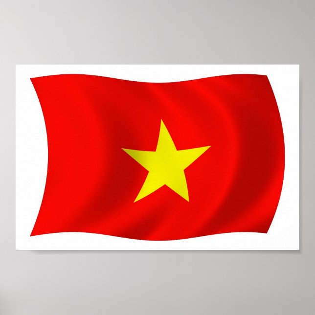 Vietnam Flagga Affisch Print (Framsidan)