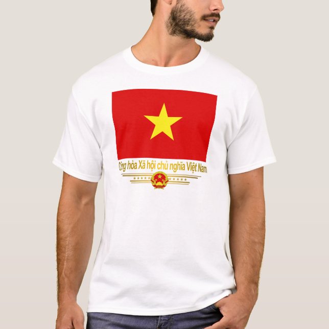 Vietnam Flagga Apparatur Tee (Framsida)
