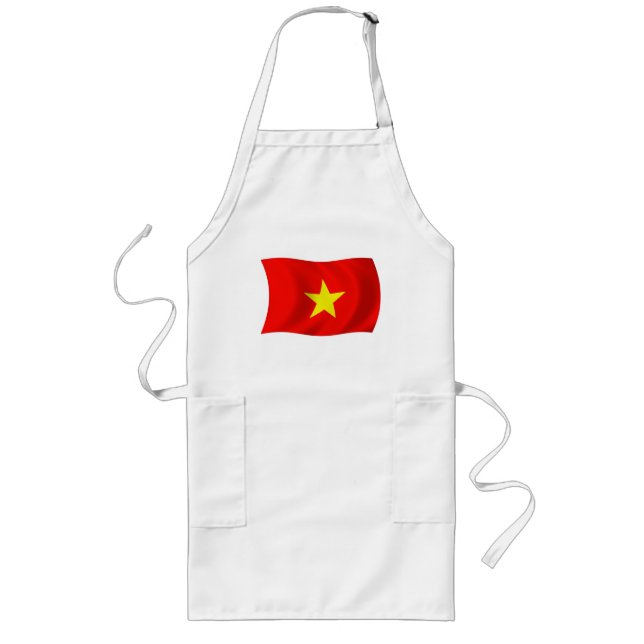 Vietnam Flagga Apron Långt Förkläde (Framsidan)
