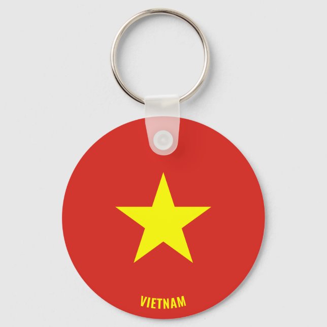 Vietnam Flagga Charming Patriotic Nyckelring (Framsida)