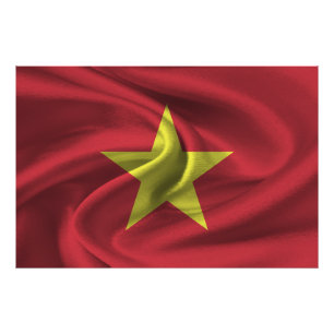 Vietnam Flagga Fototryck