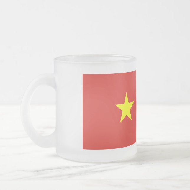 Vietnam flagga frostad glasmugg (Vänster)