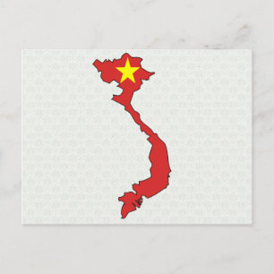 Vietnam Flagga fullt storlek Vykort