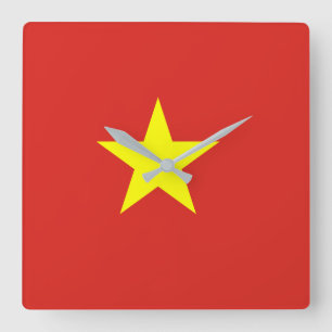 Vietnam flagga fyrkantig klocka