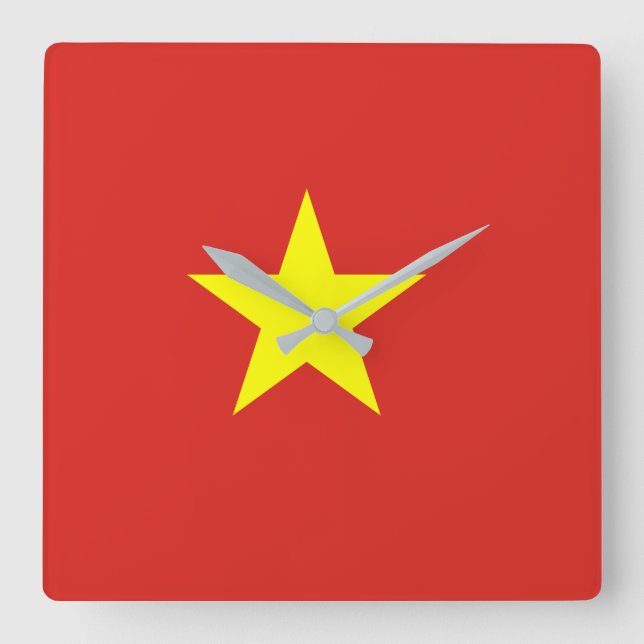 Vietnam flagga fyrkantig klocka (Framsida)