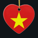 Vietnam Flagga Gult Star Heart Ornament<br><div class="desc">Vietnam Flagga. Konstruktion på hjärtdekoration. Matchande kläder,  tillbehör,  kontorsprodukter,  hemprodukter med mera...  Glöm inte hela samlingen.</div>